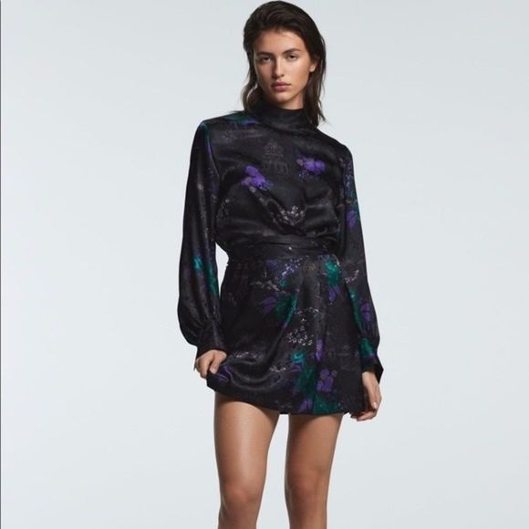 Zara Dresses & Skirts - Zara printed jacquard dress Size medium 9515/848